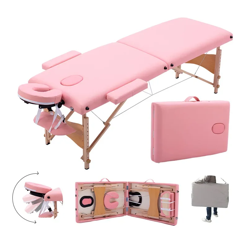 Custom Master Massage New Design Lightweight Professional Folding Wooden Portable Massage Table Massage Couch Facial Bed