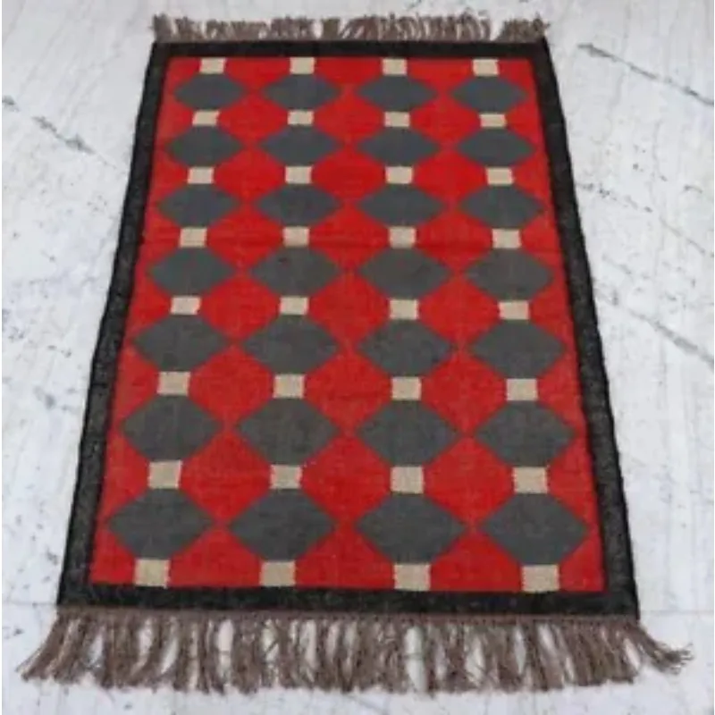 Rug Jute Wool Handmade Accent Vintage Kilim Carpet Living Room Hallway Area Rug