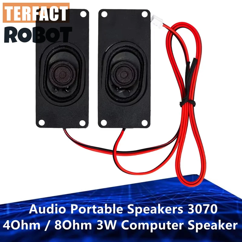 pair Audio Portable Speakers 3070 4Ohm / 8Ohm 3W Computer Speaker Advertising LCD TV Speakers Loudspeaker Rectangle Speaker