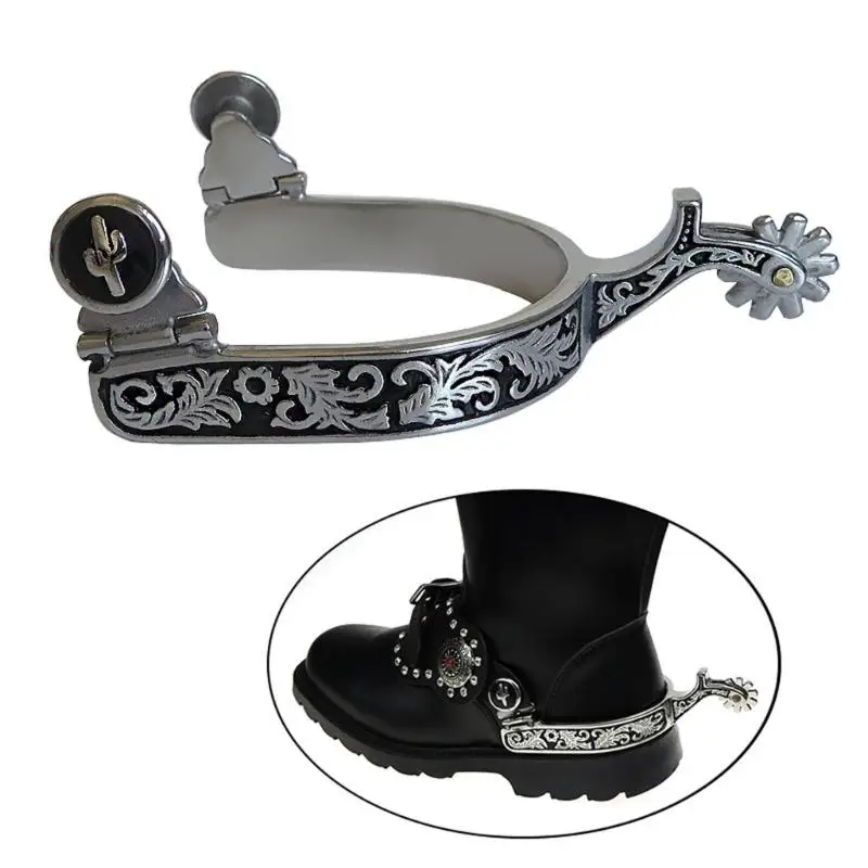 652F حصان من الفولاذ المقاوم للصدأ تحفيز Western Cowboy Horse Spur Horse Boot Decoration للفروسية المسابقة الترفيهية