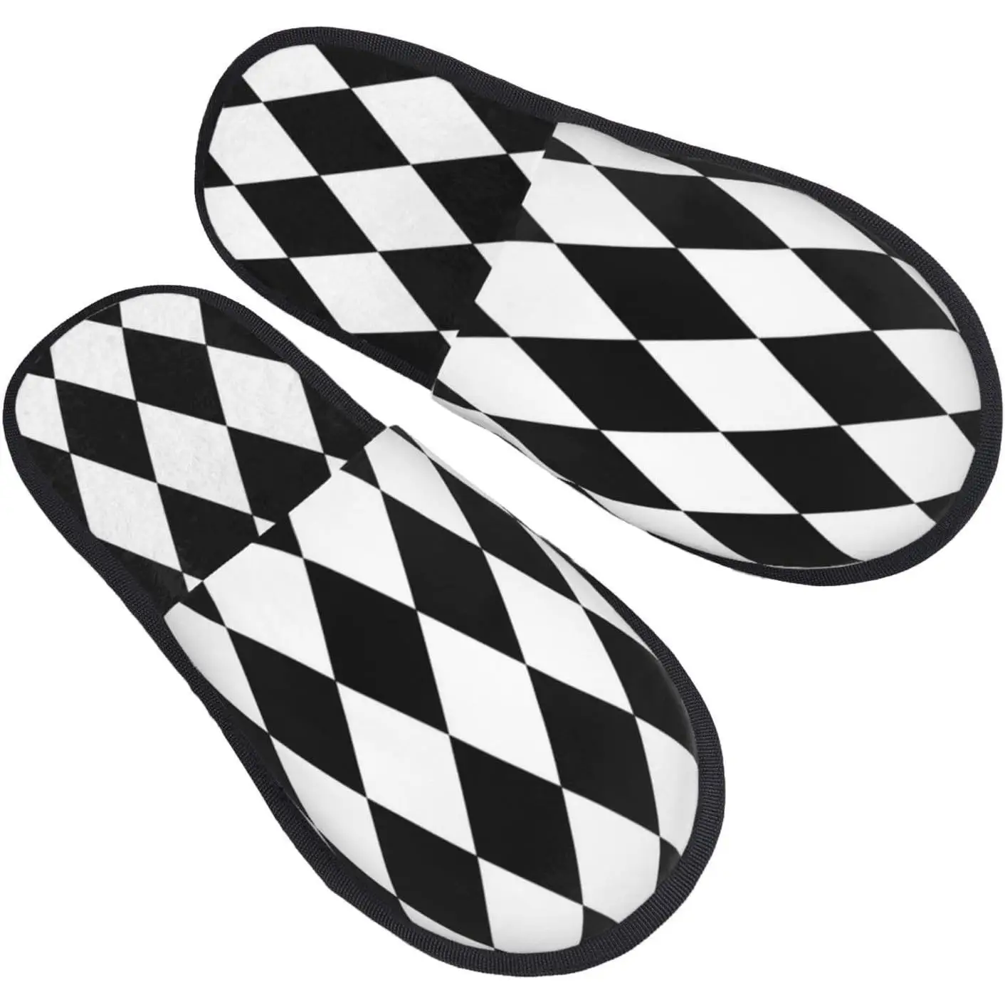 

Нечеткие тапочки, теплые меховые тапочки с черными и белыми бриллиантами, нескользящие зимние домашние и уличные плюшевые домашние тапочки без шнуровки