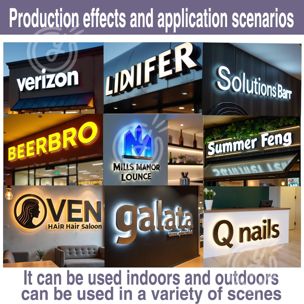 Metal Signs for Home Decor for Room Office Custom 3D Logo Stainless Steel Beauty Wall Salon Laser Cut Accessories Studio Light