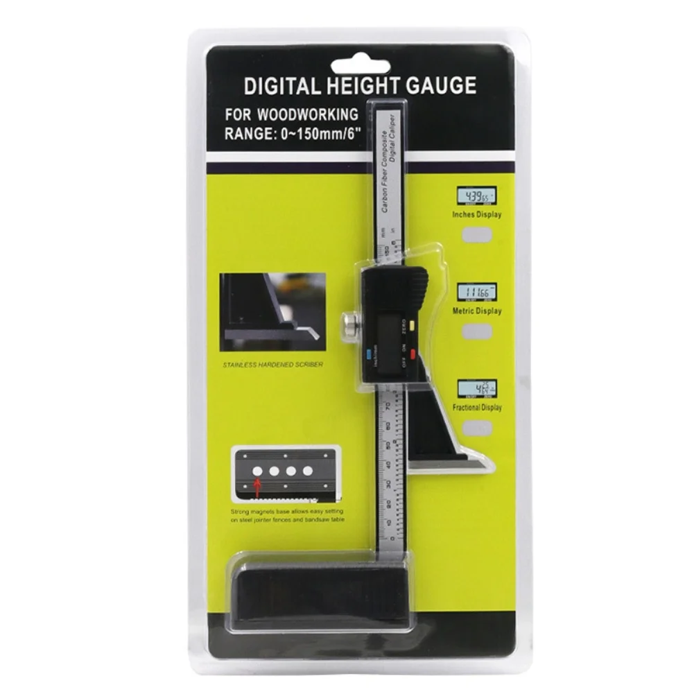 Portable For Woodworking Digital Height Gauge with Magnetic Stability and Precise Resolution for Accurate Cuts