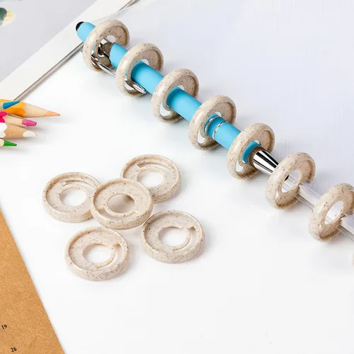 Imagen 2 del producto Carpeta de cuaderno con agujero de seta respetuosa con el medio ambiente, disco de plástico de 35MM/28MM, carpeta de anillas con anillo de plástico de hojas sueltas