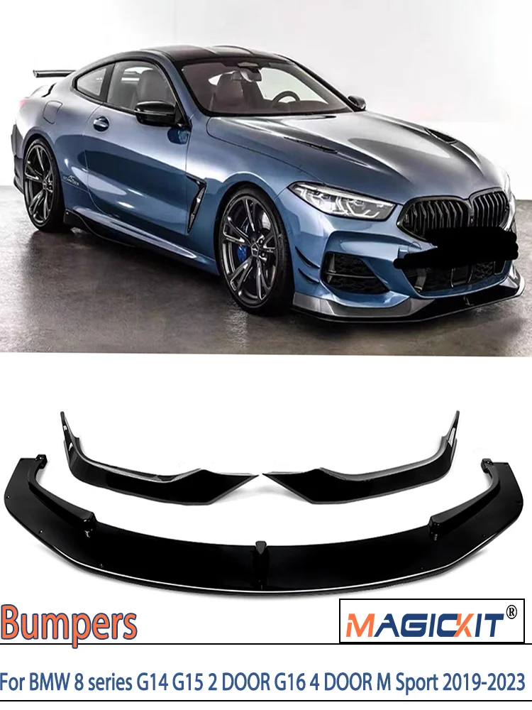 MAGICKIT Voor BMW 8 Serie G14 G15 G16 M Sport 2 Deur/4 Deur 2018-2021 AUTO Accessoires M SPORT Model ALLEEN Front Splitter Lip - afbeelding 2