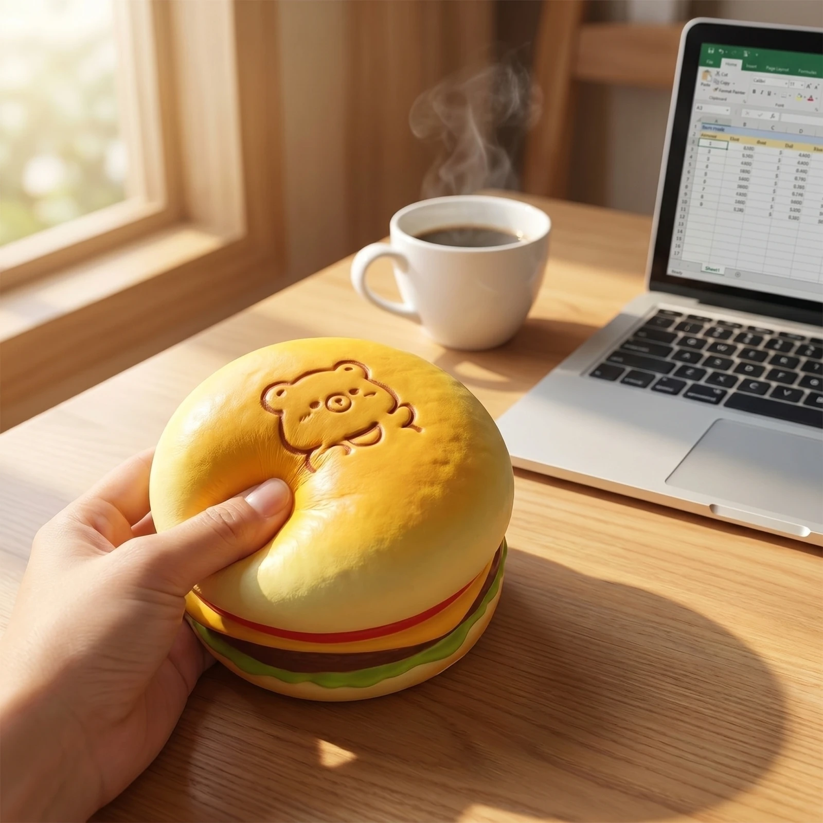

Food-shaped Toy Realistic Hamburger Shape Stress-relieving Toy For Adults Soft Bread Slow Decompression Toy Birthday Gifts