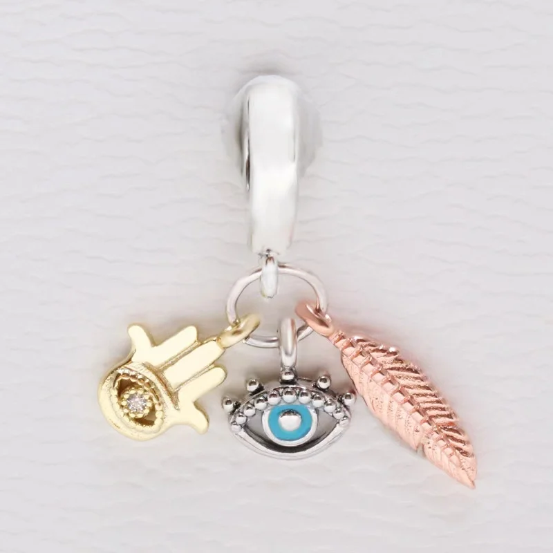 

Pan S925 Silver Spring New Product Lucky Hand, Omni Eye, and Lucky Feather Pendant