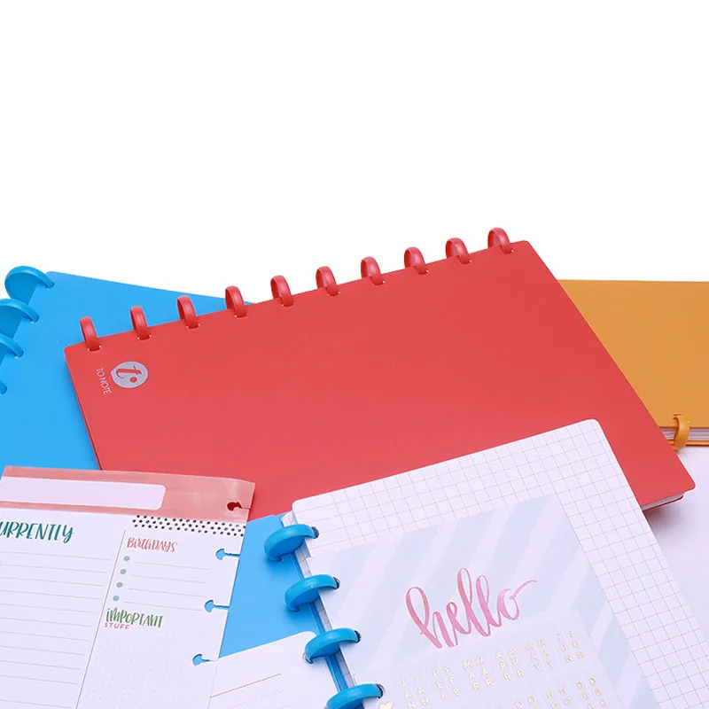 10Pcs A5 Mushroom Hole Loose-leaf Planner Discbound Cover Disc Binding Noteboook Shell Disc Bound Discs Rings Binding Supplies