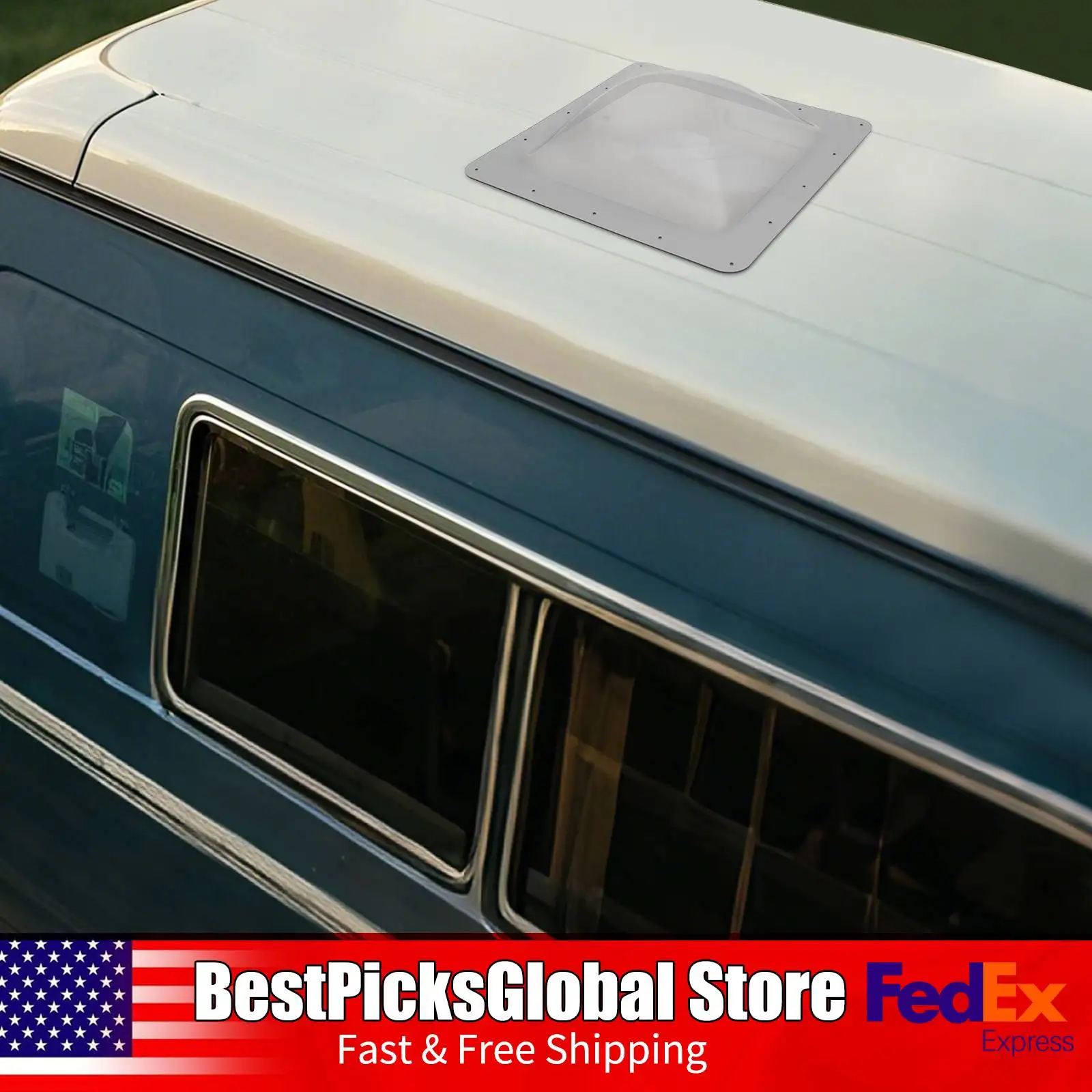 

RV Window, Smoky Roof Vent Window, UV Protection, Outward Opening Hatch Skylight for Replacement 18 X 18in