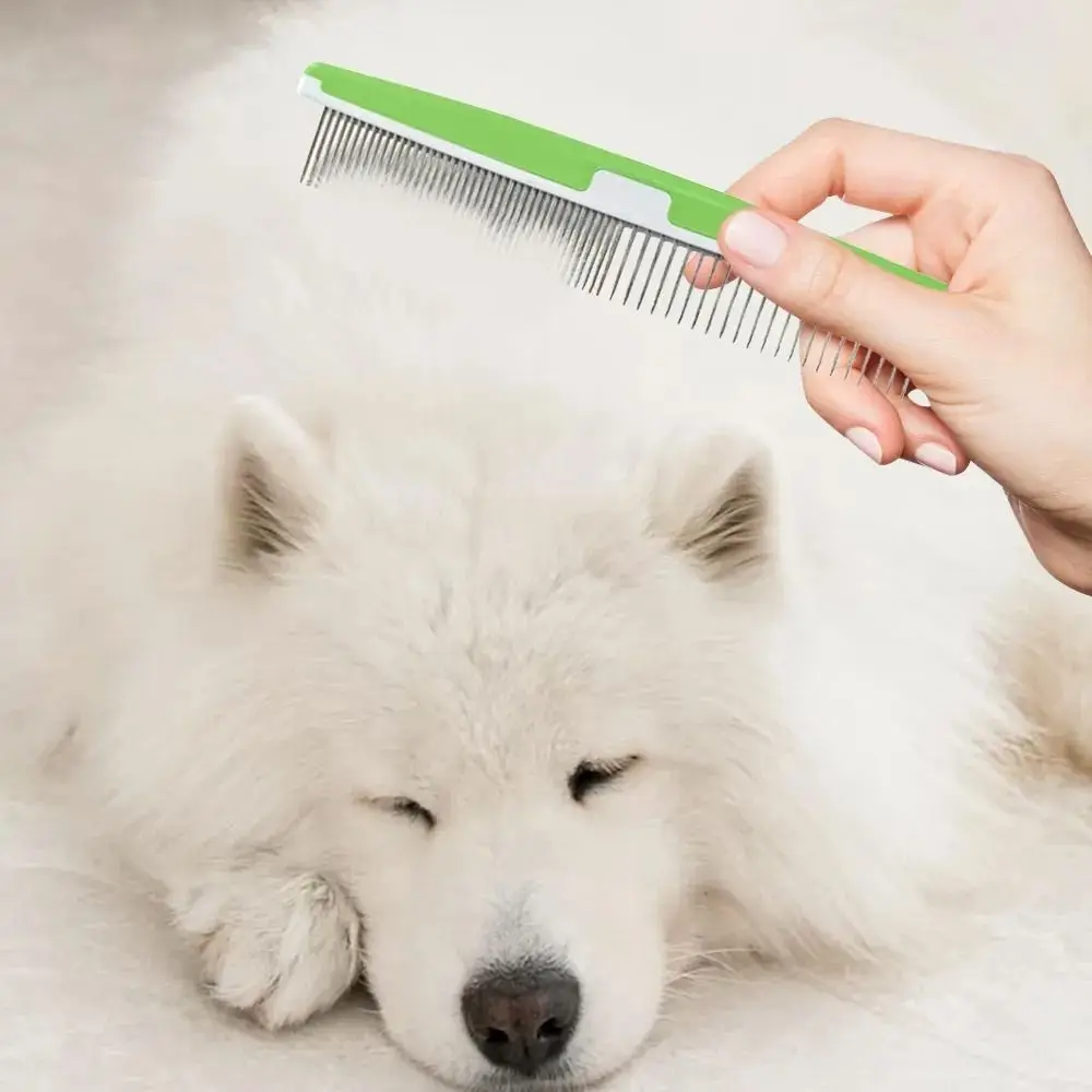 Stainless Steel Pet Open Knot Comb Professional Pet Supplies Single Row Grooming Shedding Tools Dog Cat Pin Comb Pet