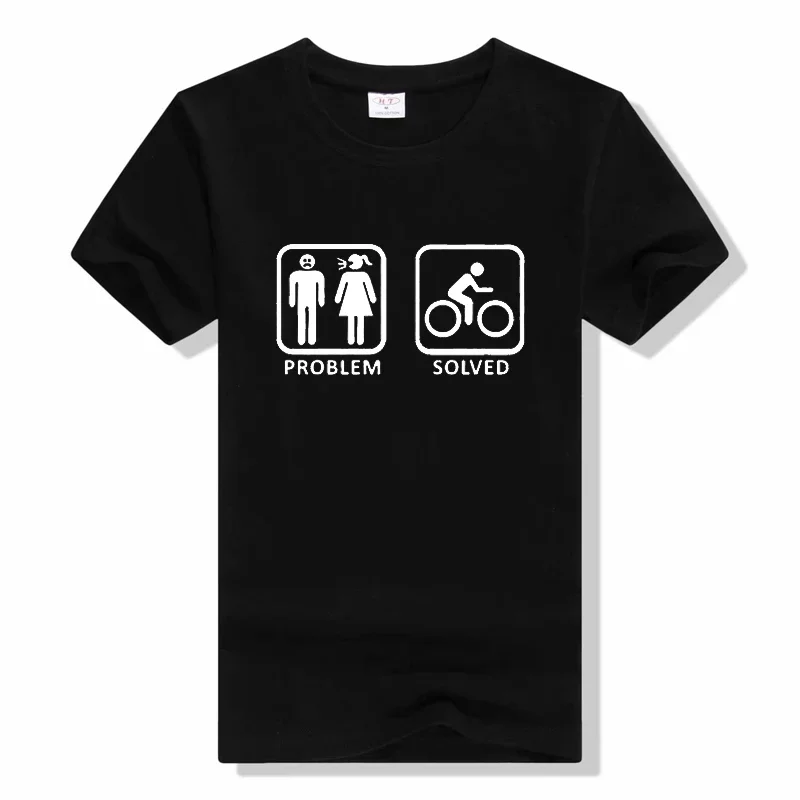 Problem Solved Men T Shirt Summer O Neck Cotton Motorcycle Biker T-shirts Unisex Short Sleeve t shirt