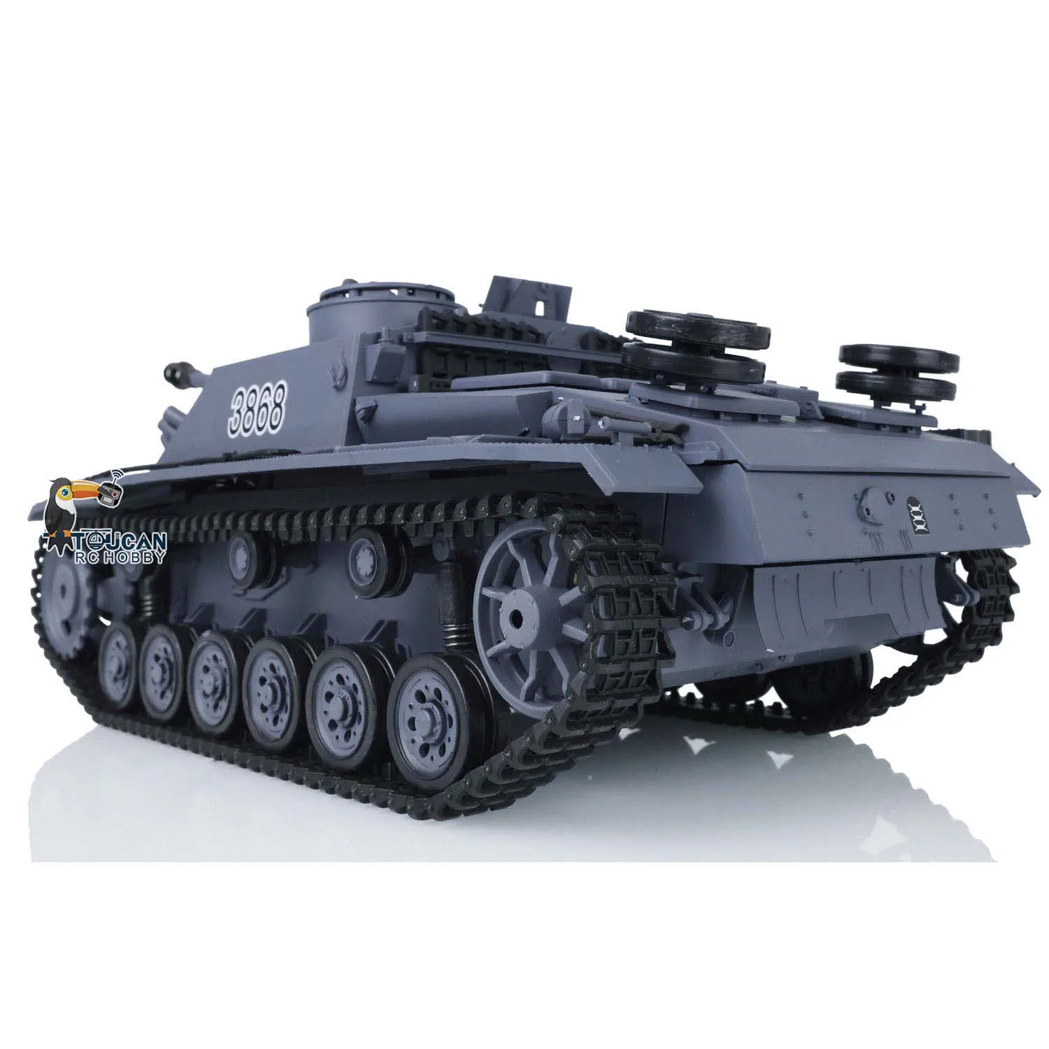Gift 1/16 Scale 2.4G Heng Long 7.0 Plastic Stug III RTR RC Army Tank Toucan Outdoor Toys for Boys Model 3868 TH17419-SMT8
