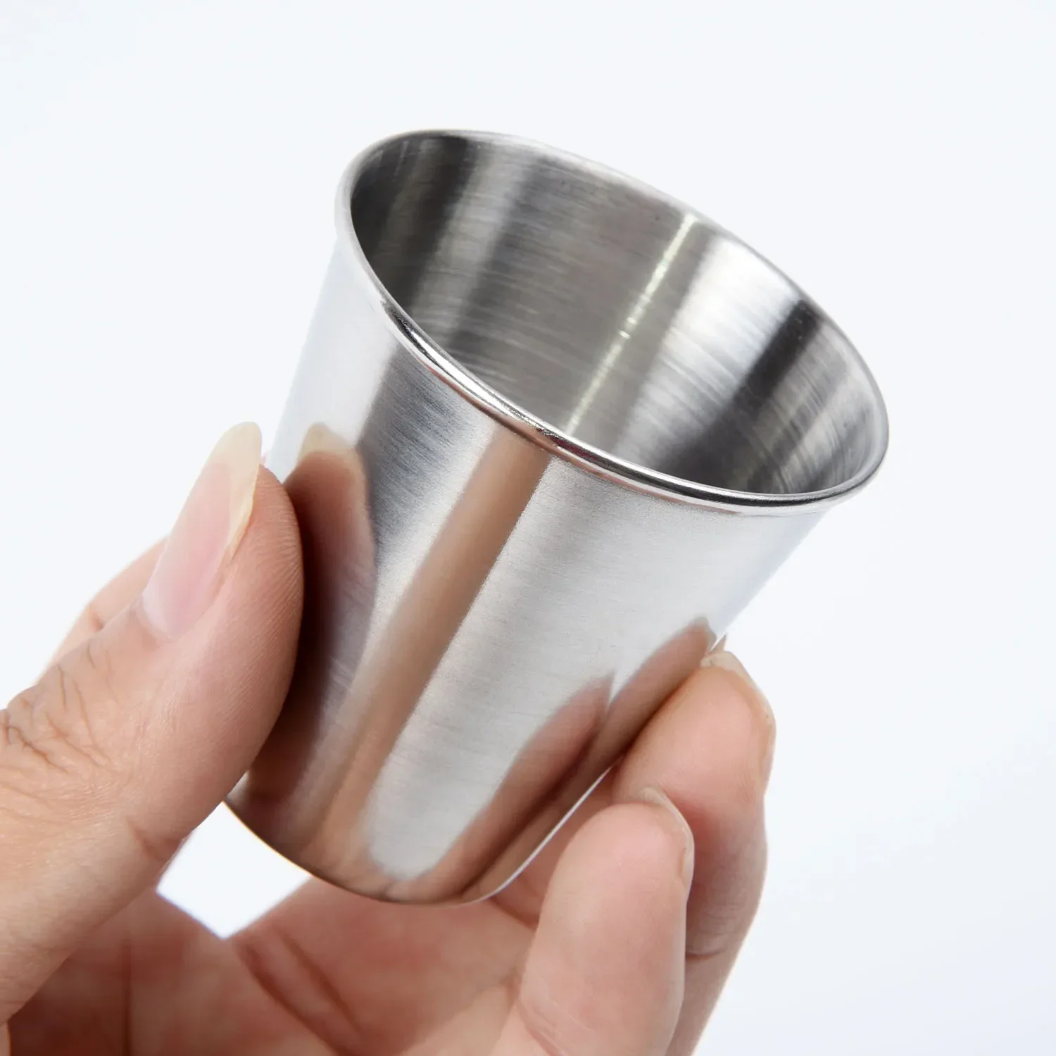 1pcs Stainless Steel 30/70/180/320ml Beer Cola Milkshake Cup For Bar Coffee Shop 30/70/180/320ml For Coffee, Cola, Milk,