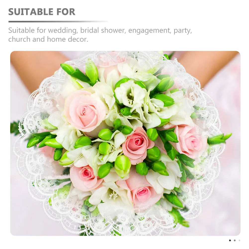 

Lace Hand-held Floral Dress Bouquet Collar Wedding Flower Holder Decoration Corsage for Weddings