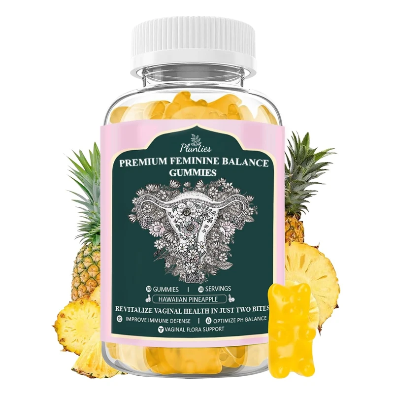 

Pineapple Probiotic Vegan Gummies, Used for PH Balance, Vaginal Health, and Immune Support -60 Gummies