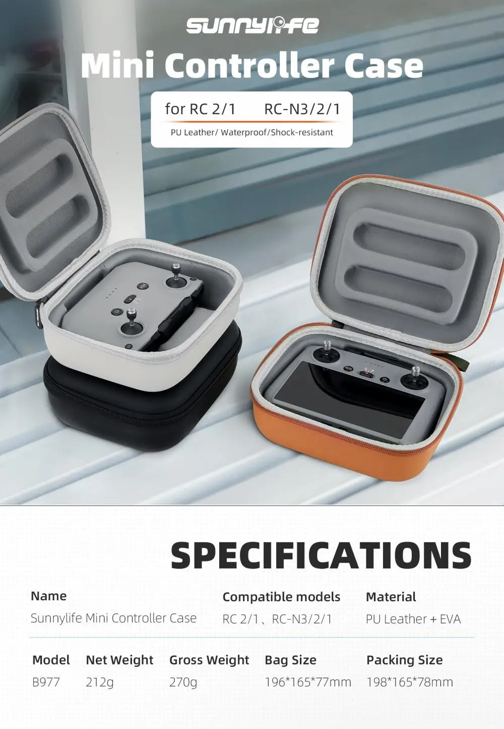 RC 2/1 RC-N3/2/1 Universele Hard Shell Draagtas Voor DJI FLIP/NEO/MINI 4 Pro Afstandsbediening Opbergtas Drone Accessoires