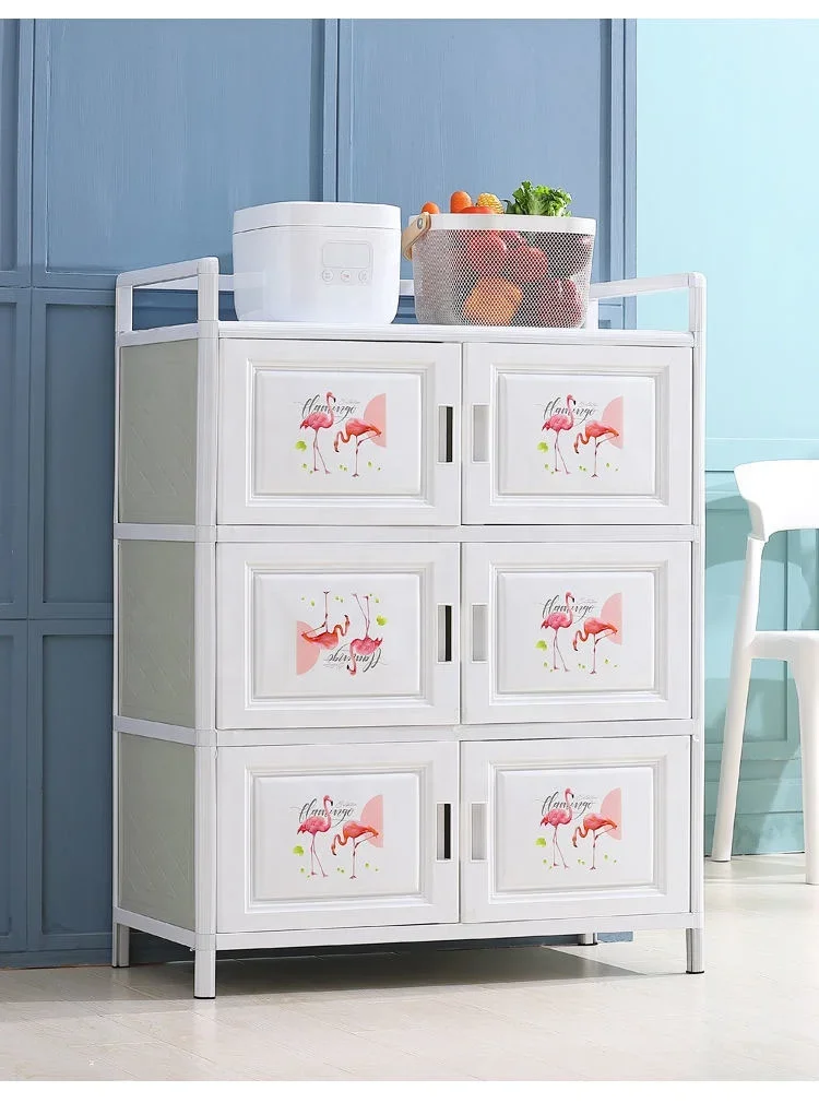 'Multi-purpose kitchen shelving storage cabinet floor-to-ceiling cupboard aluminum alloy composite cabinet