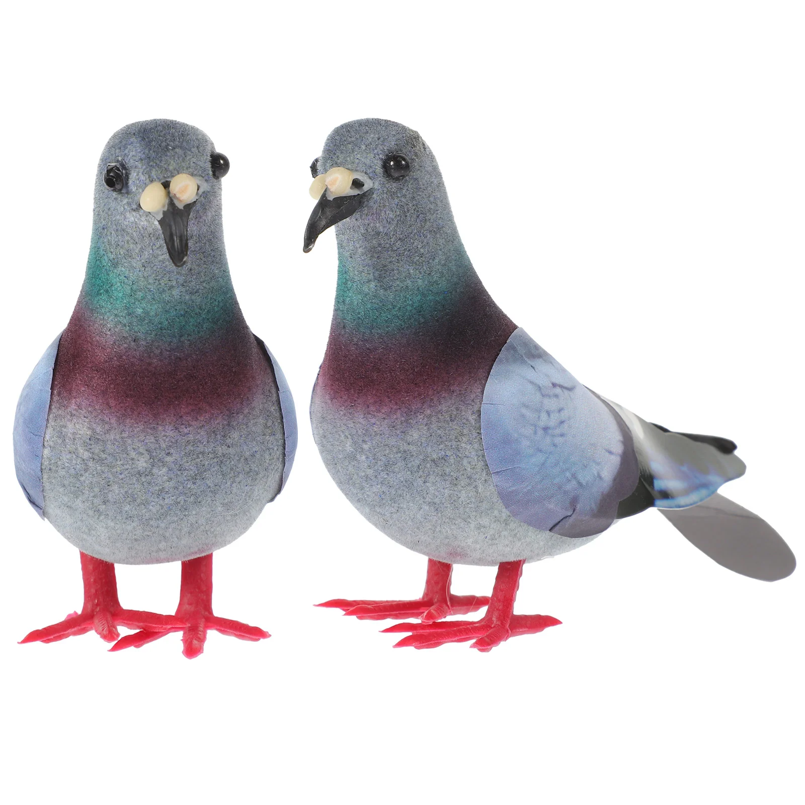 2 Pcs Figurine Tourterelle Houseplants Live Indoor Landscape Dove Decorations Fake Bird Baby