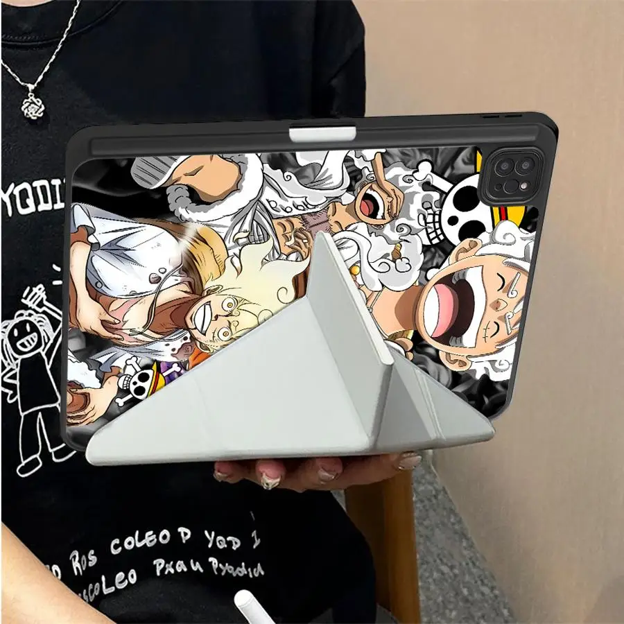 With Pen Slot Cover Tablet Case For iPad Pro M4 13 2025 2026 Air 8 M2 M3 3 9th 11th Mini 7 6 5 12th 10th Gen One Pieces Zoros