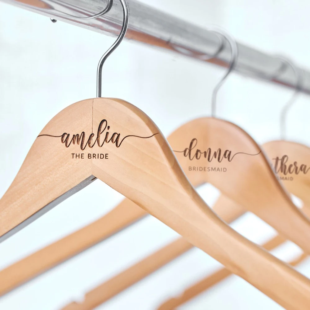 

Custom Wedding Dress Hanger Laser Hangers, Engraved with Name Date, Bridal Shower, Bridesmaid Wedding Party Gift
