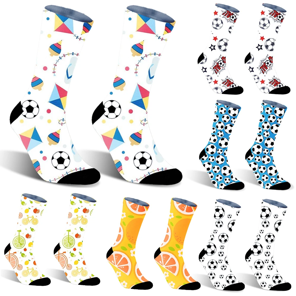 2024 New1 Pairs New Funky Skull Socks Men  Cartoon Alien Novelty Hip Hop Orange Crazy Trend Socks Gift