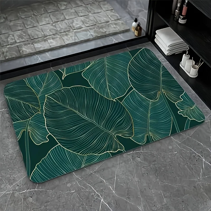 Bamboo Mountain Diatomaceous Bathroom Mat Super Absorbent Diatom Mud Carpet Non Slip Area Rugs for Home Living Room Decoration