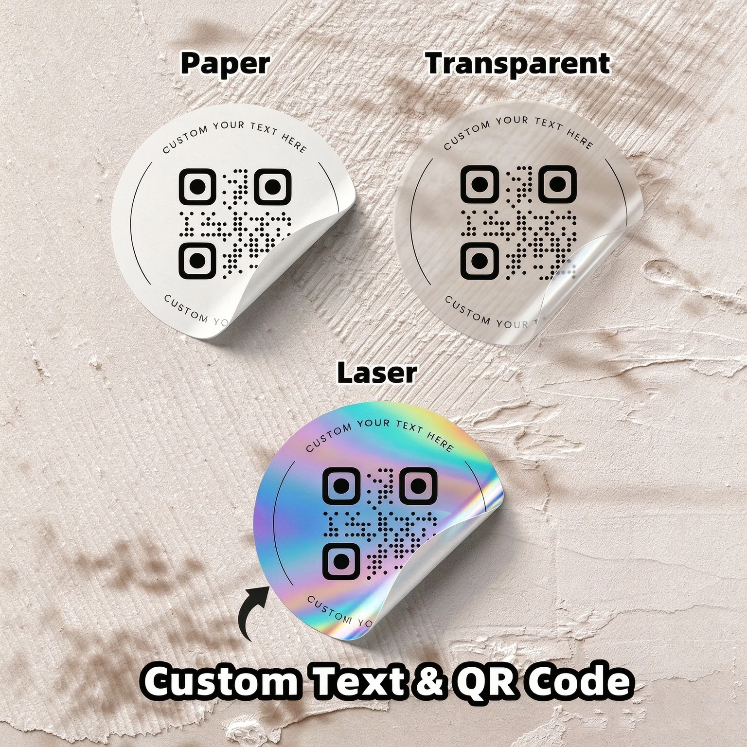 1-180 PCS Custom Round Stickers,QR Code Personalized Stickers, Printable With Text, Image, for Family Parties, Labels,Packaging