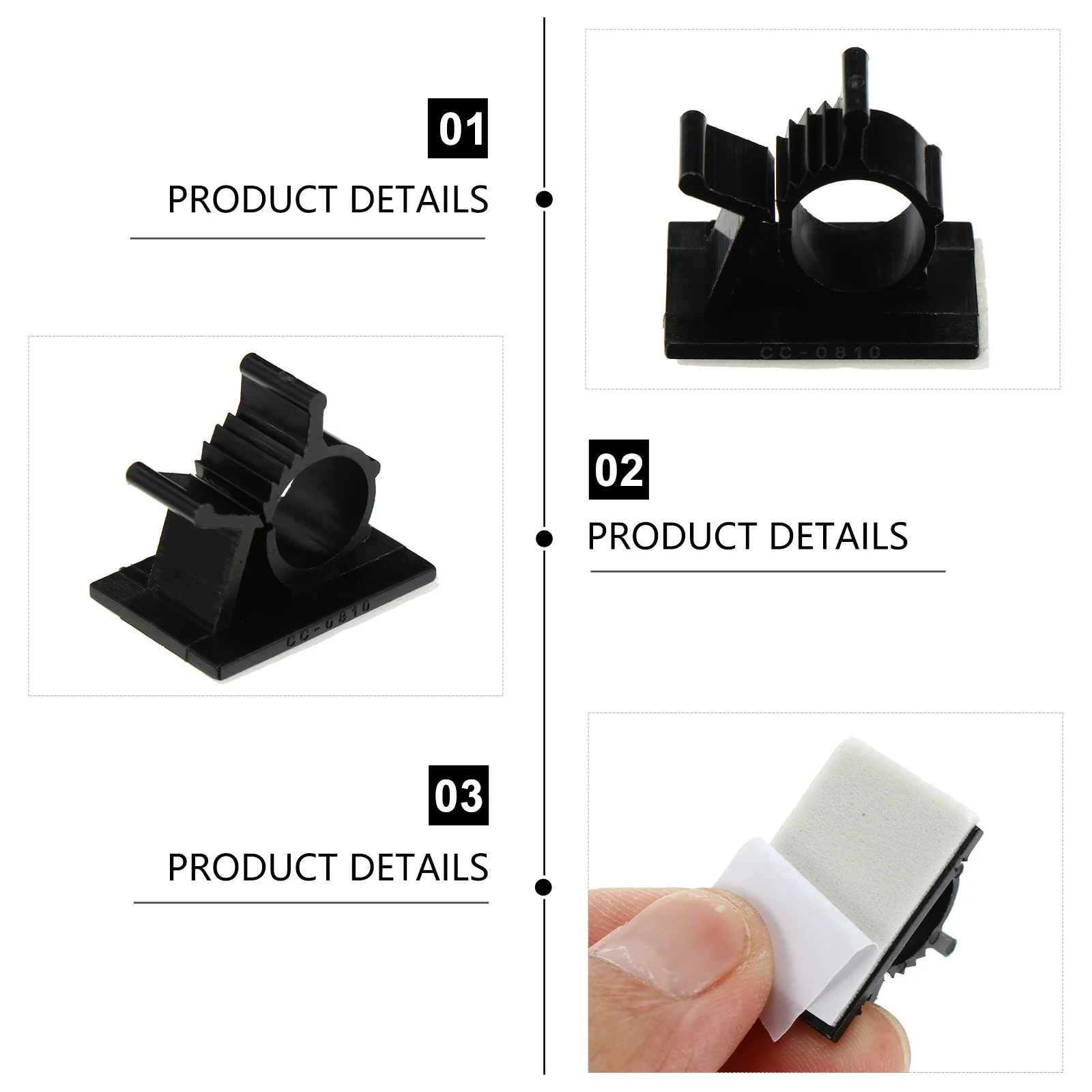 

1Set Cable Clamps Self Adhesive Durable Wire Organizer Cable Holder Cord Desktop Cord Management Tool