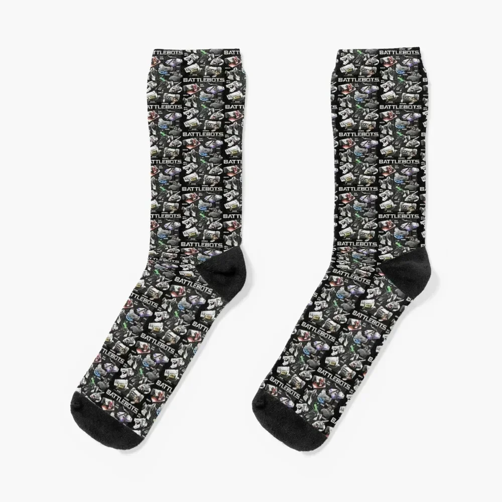 

Battle_Bots Group Robot Schematics Socks short happy Wholesale christmas gift Socks For Girls Men's