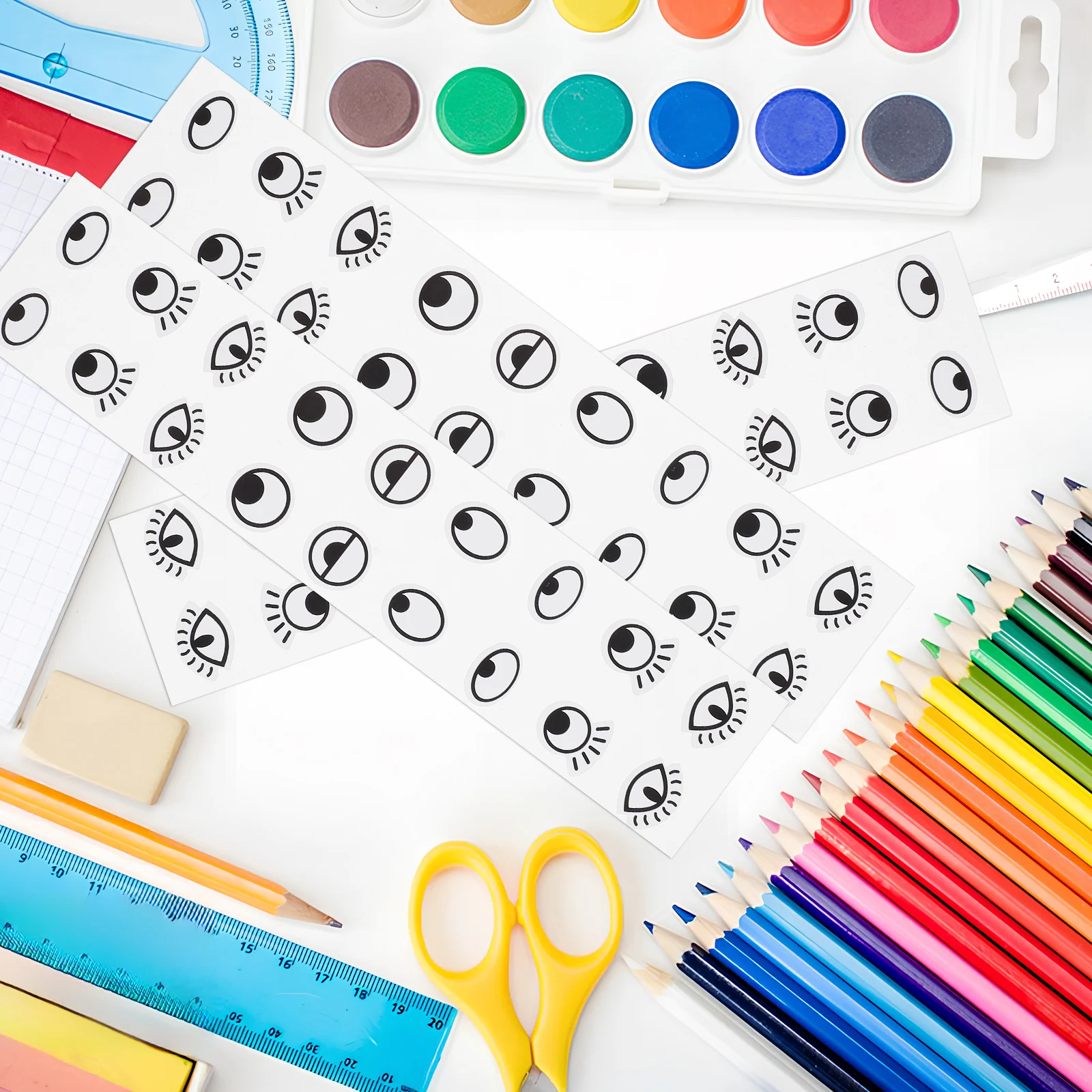 

Eye Cartoon Self-Adhesive Craft Supplies Scrapbooking Diy Sticker Eyes for Kids Small Eye Decals Creative Eyeball
