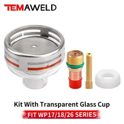 12# 14# 16# 24# Glass Anticollision Nozzle 2.4mm Collect Body Gas Lens Gasket Kit for TIG Welding Torch WP‑17/18/26 Accessories