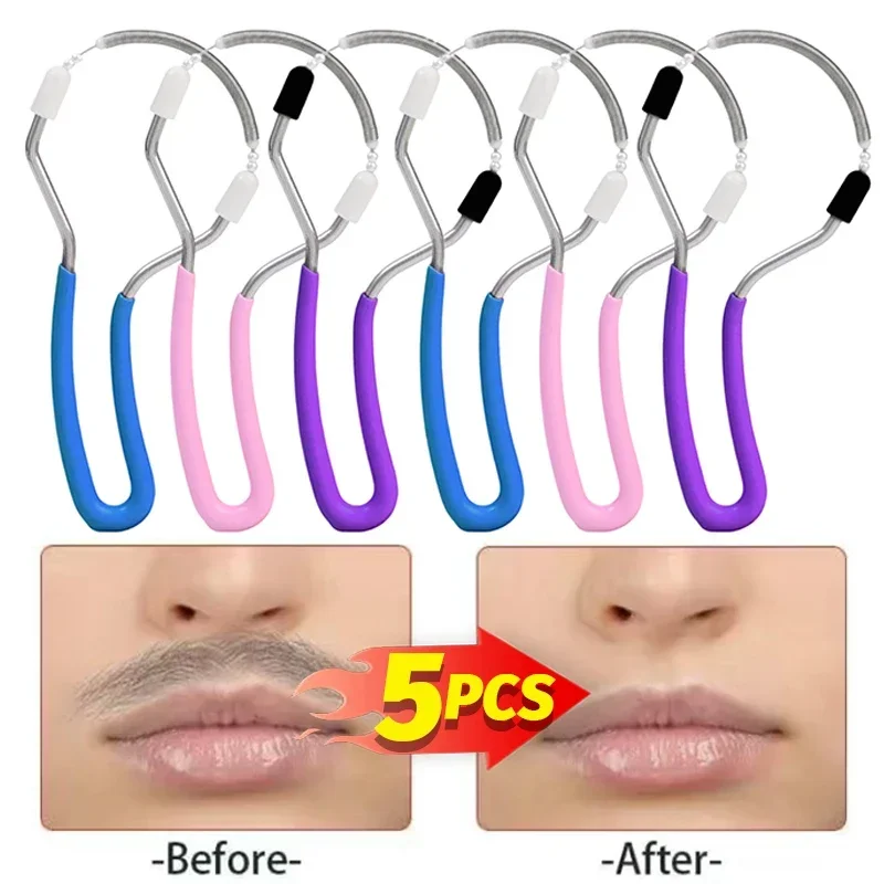 Face Epilator Fine Hair Fetal Hair Manual Spring Facial Hairs Removal Painless Remove Unwanted Hair on Upper Lip Chin Neck Tools