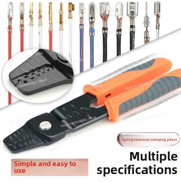 1440L Hand Crimping Pliers, Multi-function Crimper for Auto Connector Male Female Pins, Wiring Harness Terminal Plug Tool