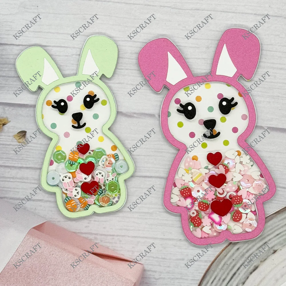 KSCRAFT Cute Bunny Shaker Metal Cutting Dies Stencils for DIY Scrapbooking/photo album Decorative Embossing Paper Cards