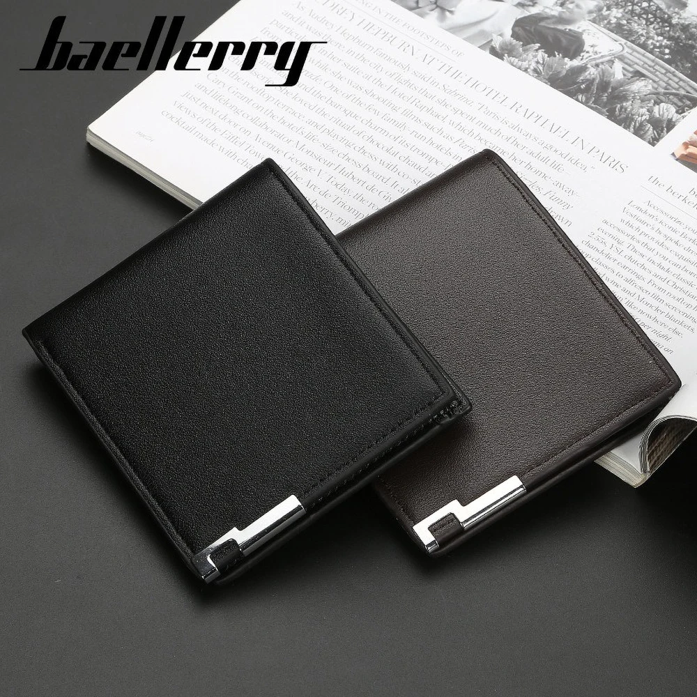 Men's Front Pocket Wallet Business Style RFID Blocking Zipper 6 Slots Slim PU Leather for Office