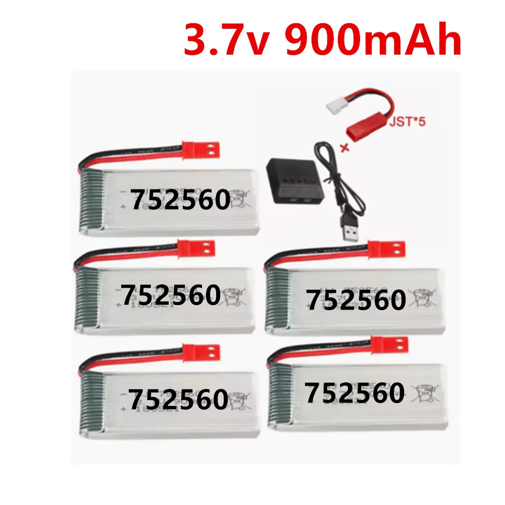 JST Plug 3.7V 900mAh Lipo Battery + Charger for 8807 8807W RC Quadcopter Drone Spare Parts