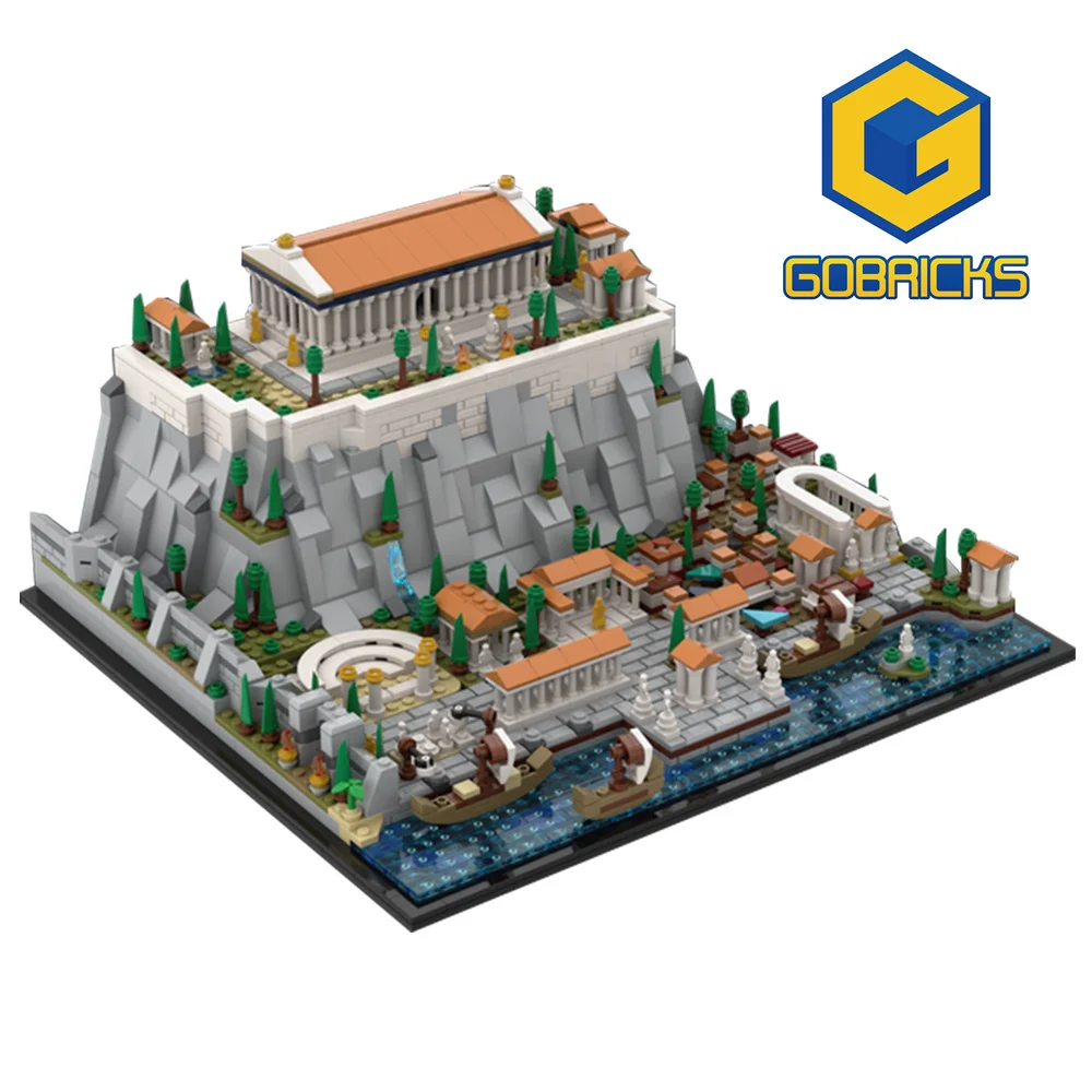 

Moc Greece Acropolis of Athens Building Blocks Set Parthenons Palace Castle Tower Architecture Bricks Toy For Children Gift