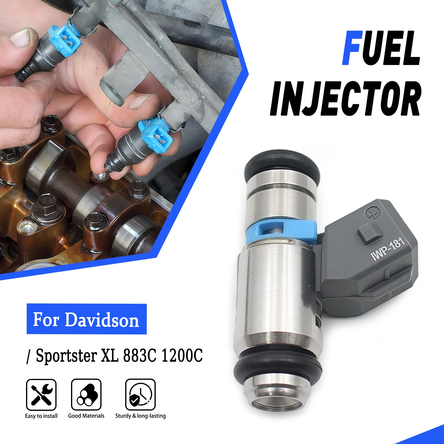 

For Harley Davidson Sportster Custom XL 1200X 883C 883R 883N XL883C 1200T 1200R EFI IWP181 Moto Fuel Injector Nozzle 27706-07A