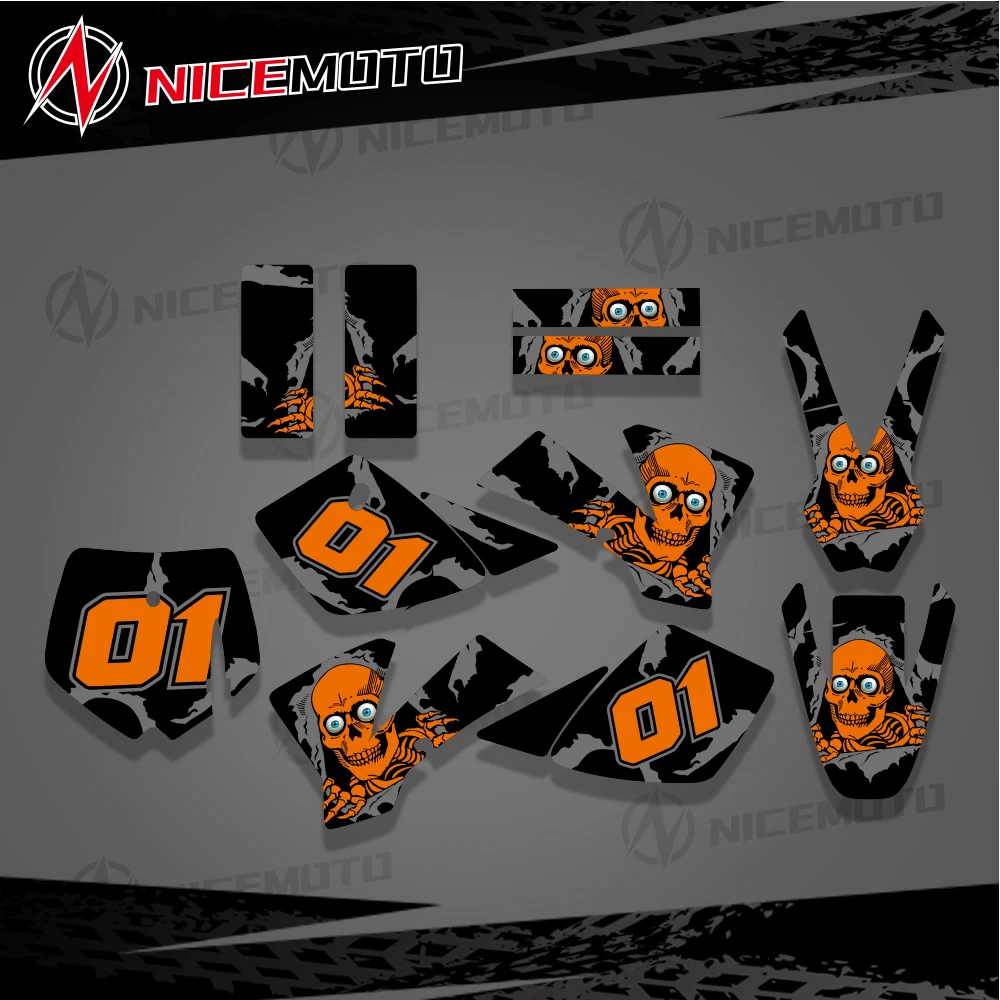 

NICEMOTO For KTM SX50 MT50 KTM50 MINI ADVENTURE 2002 -2008 2003 2004 2005 Motorcycle Graphics Background Decals Stickers Custom