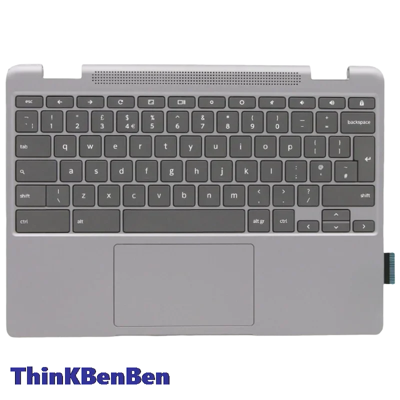 UK English Grey Keyboard Upper Case Palmrest Shell Cover For Lenovo Ideapad Flex 3 Chromebook 11 11IJL6 5CB1D05190