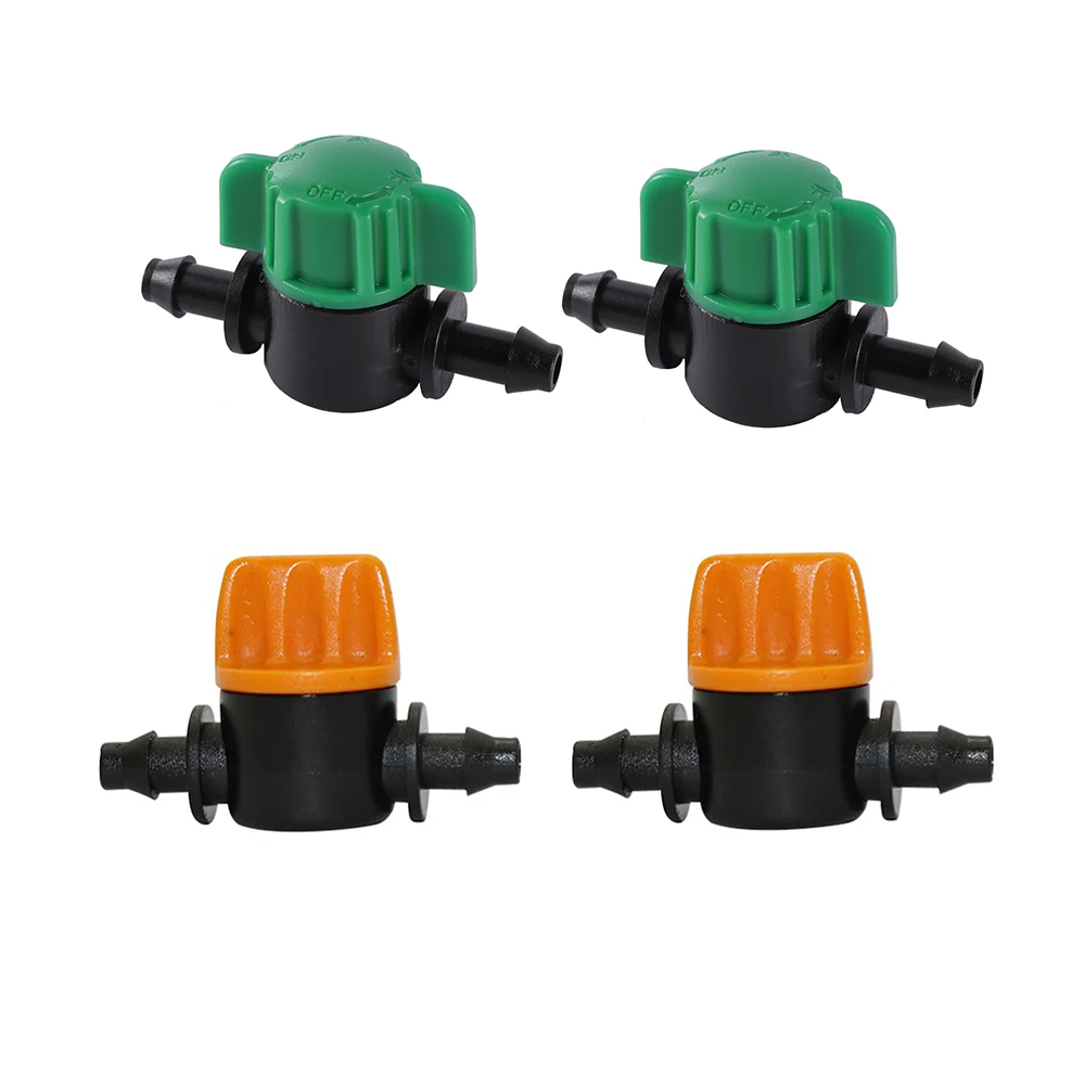 5 Pcs 4/7mm Miniature Valves Homebrew Garden Irrigation Switch Coupling Barbed Slotted Water Hose Valve Garden Water Connectors