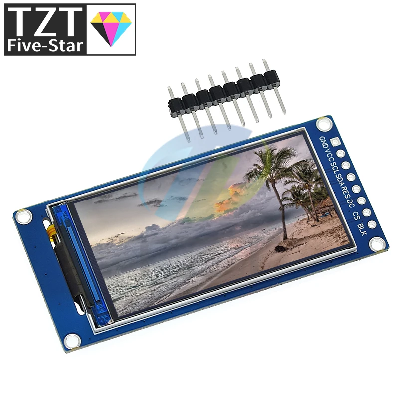 TZT 1.9 Inch IPS Full Angle TFT Display Screen LCD Screen Color Display Module SPI Serial Port High-definition 170x320 ST7789