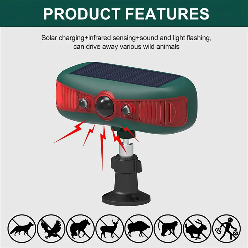 B03B-Solar Motion Sensor Alarm Solar Sensitive PIR Motion Sensor Barking 129Db Sound Warning