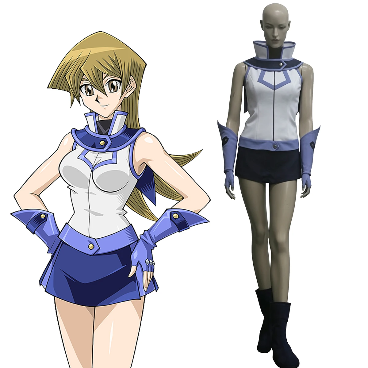 Alexis Rhodes Cosplay Costume Anime Duel Academy Obelisk Blue Duelist Asuka Tenjoin Uniform Outfit Dress
