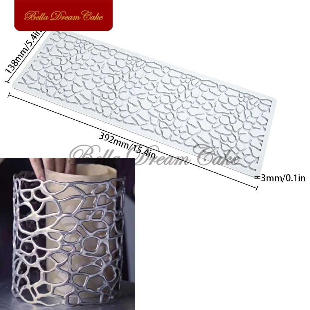 3D Hollow Crack Design Silicone Lace Mat DIY Cream Chocolate Mould Cuisine Baking Pad Wedding Cake Decorating Tools Bakeware