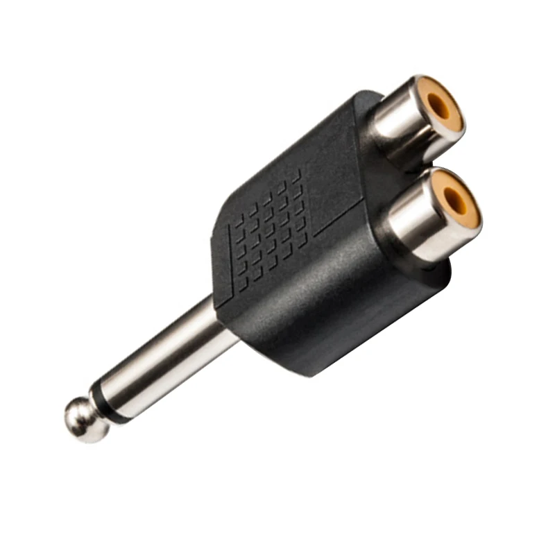 6.5mm turn double lotus adapter microphone guitar microphone audio mixer 6.5 pairs of RCA female AV mono interface