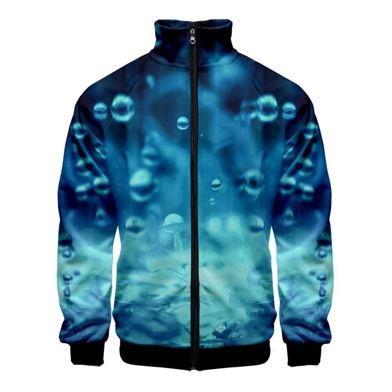 Raindrop Print Zipper Hoodies Sweatshirt 3D Printed Jackets For Men Women Clothing Casual Fashion Trendy Unisex Coat Jacket Tops