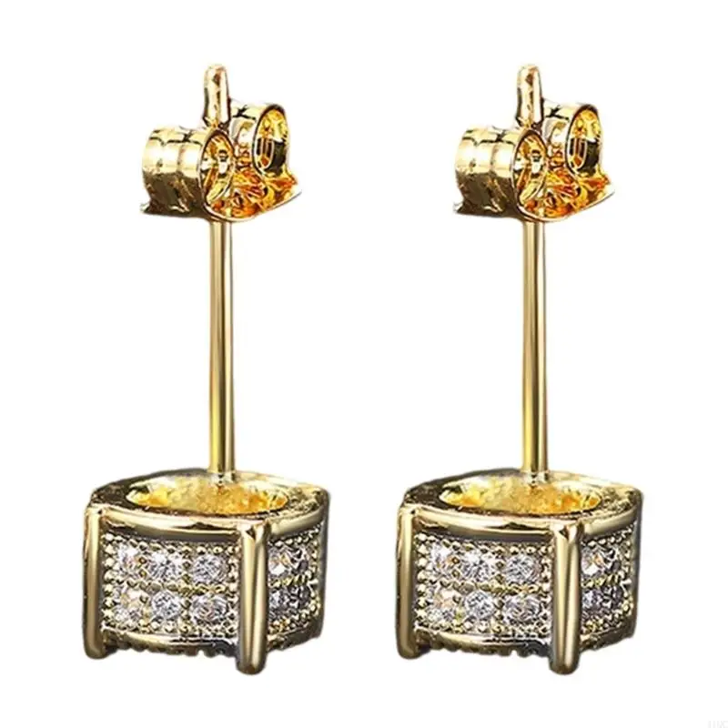 2025 جديدة متلألئة مستديرة الأزرار أقراط الأذن الأذن #3