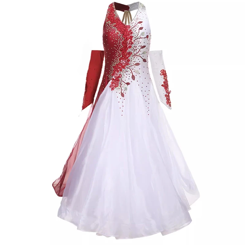 Customized High-end Ballroom Dance Competition Dresses Women Standard Modern Dance Dress Big Swing  Party Performance Clothes