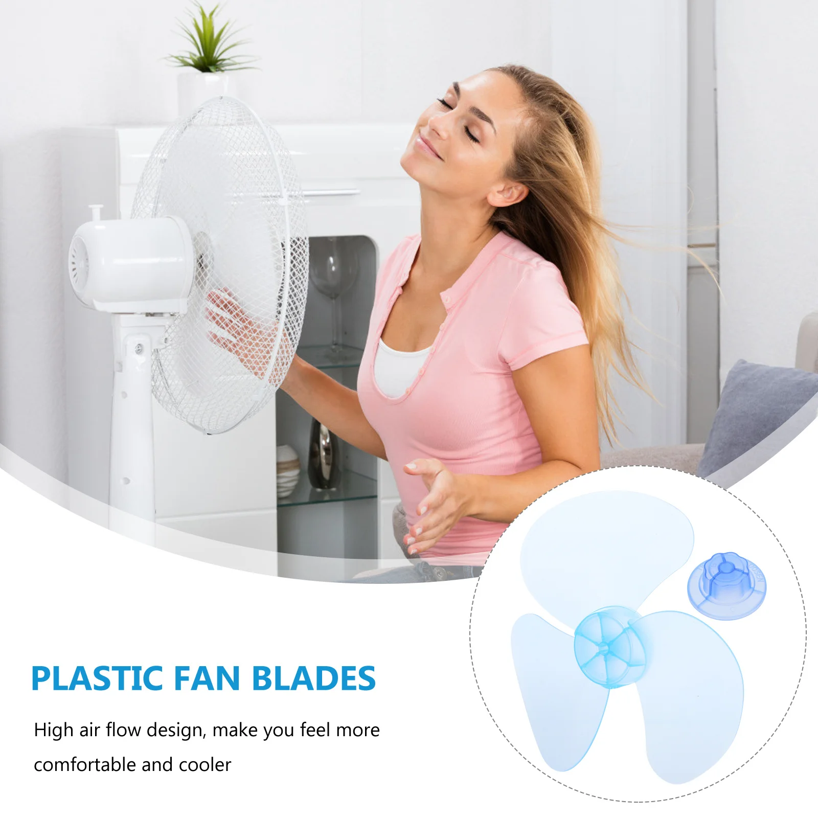 

Replacement 12 Inch Fan Blades PP Material 3-Leaves High Temperature Resistance for Table Fan Easy Install Clean